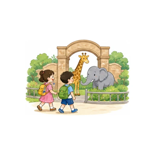 go to the zoo illustration