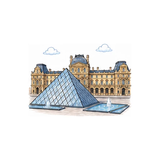 the Louvre Museum illustration