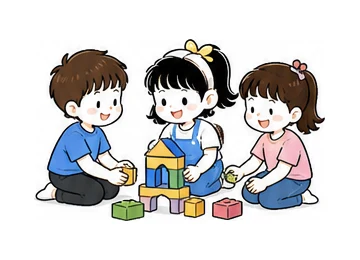 play with friends illustration