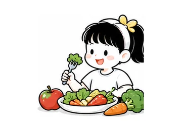 eat healthy food illustration