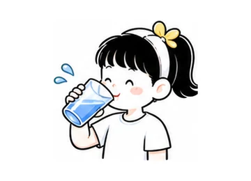 drink a lot of water illustration