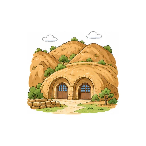 cave house illustration