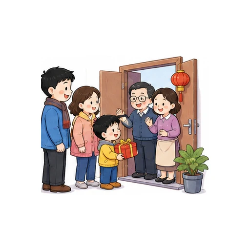 visit relatives illustration