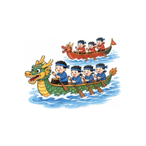 have a dragon boat race illustration