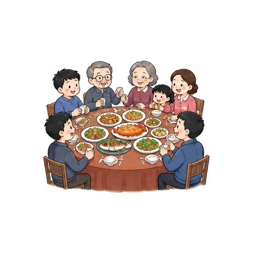 have a big meal illustration