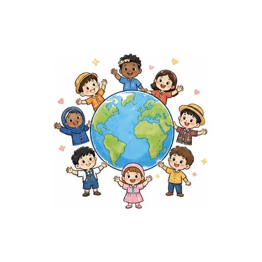 all over the world illustration