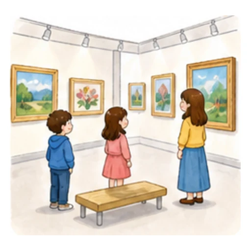 art gallery illustration