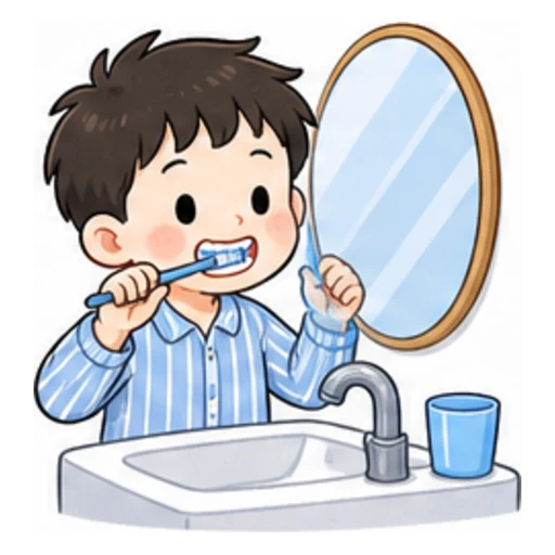 brush my teeth illustration