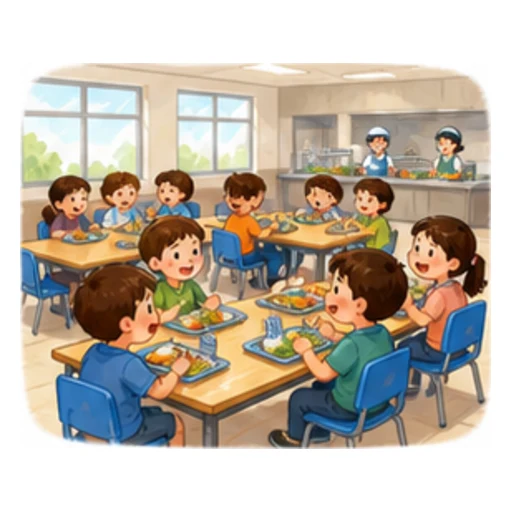 dining hall illustration