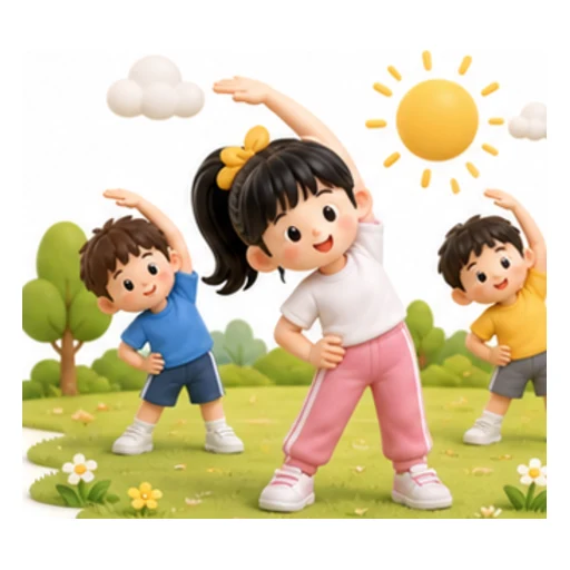 doing morning exercises illustration