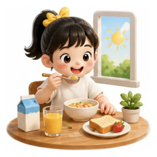 eat breakfast illustration