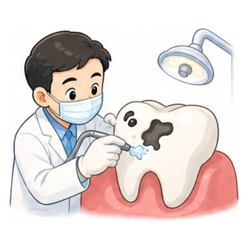 fill holes in teeth illustration