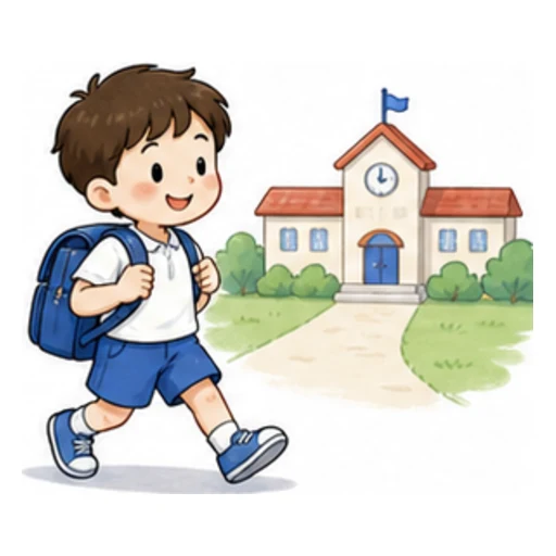 go to school illustration