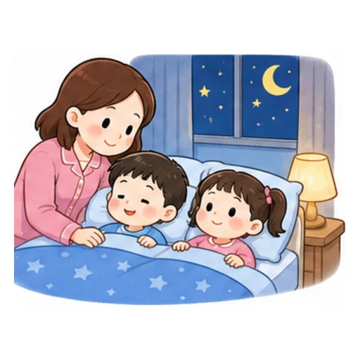 Good night, kids! illustration