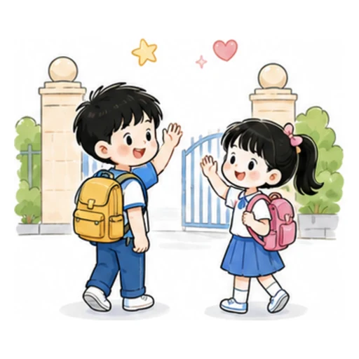 Goodbye! See you tomorrow. illustration