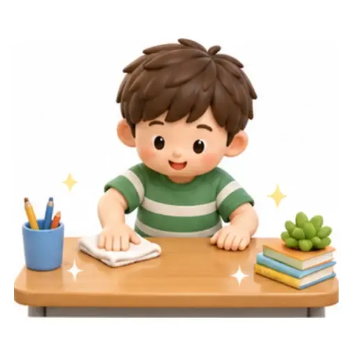 keep your desk clean illustration