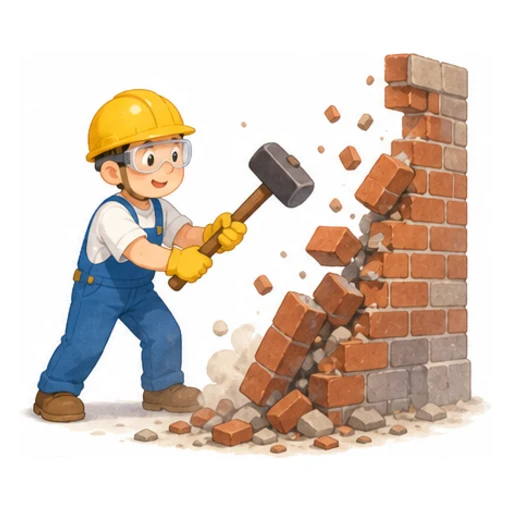 knock down illustration