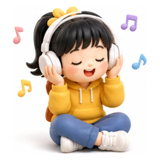 listening to music illustration