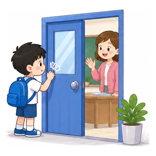 May I come in? illustration