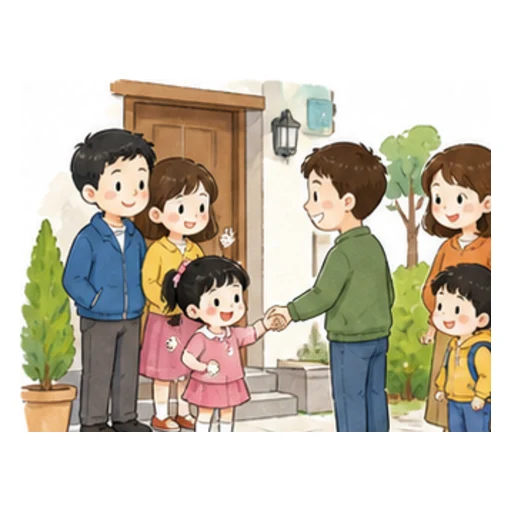meet the neighbours illustration