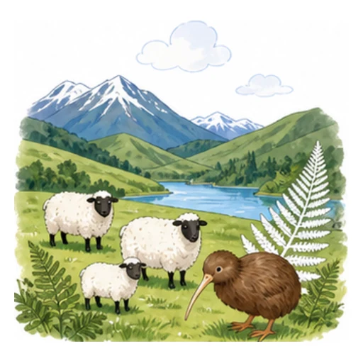 New Zealand illustration