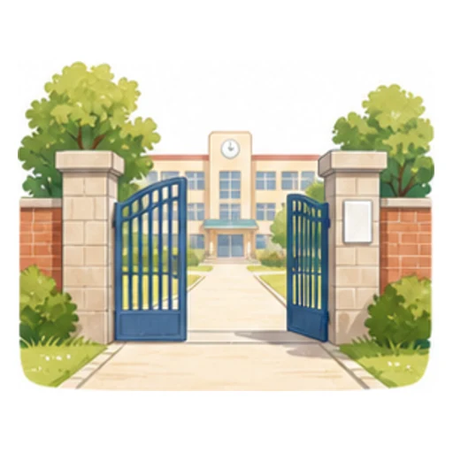 school gate illustration