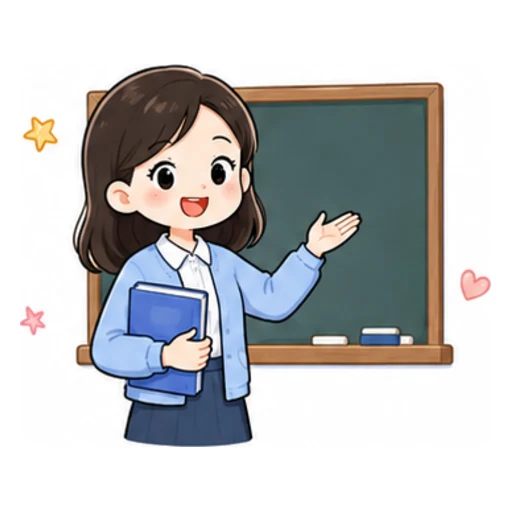 She is my teacher. illustration