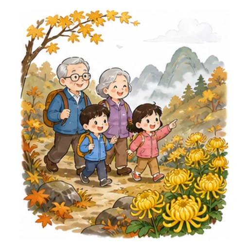 the Double Ninth Festival illustration