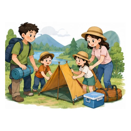 went camping illustration