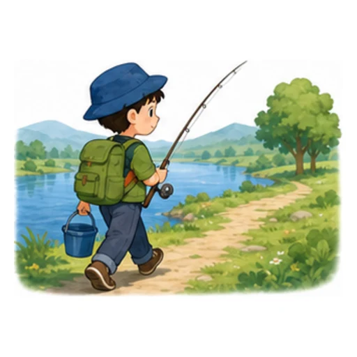 went fishing illustration